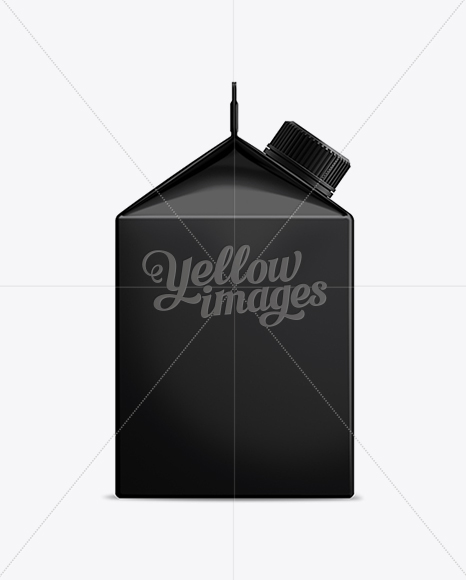 500ml Black Milk Carton with Screw Cap Mockup