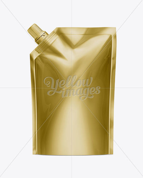 Download Doy Pack With Side Cap Spout Gold In Pouch Mockups On Yellow Images Object Mockups