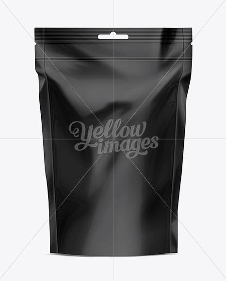 Doy Pack With Zipper Black In Pouch Mockups On Yellow Images Object Mockups