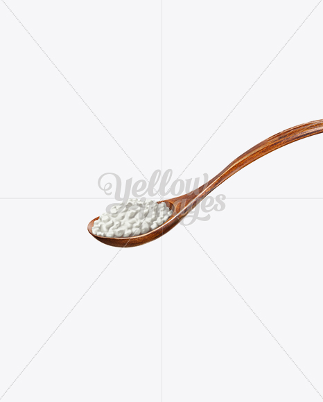 Wooden Spoon With Cottage Cheese