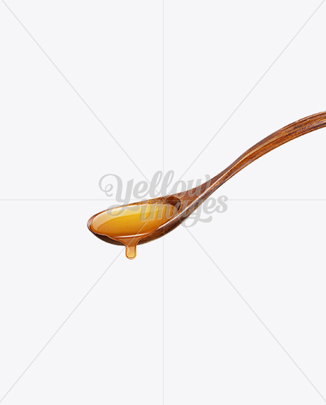 Download Wooden Spoon With Honey in Object Mockups on Yellow Images ...