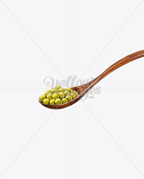 Wooden Spoon With Green Peas