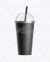 Download Milkshake Cup With Straw Black in Cup & Bowl Mockups on ...