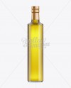 500ml Clear Glass Olive Oil Bottle with Shrink Band Mockup - Free