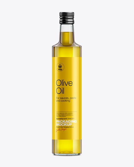 Download 500ml Clear Glass Olive Oil Bottle With Screw Cap Mockup In Bottle Mockups On Yellow Images Object Mockups