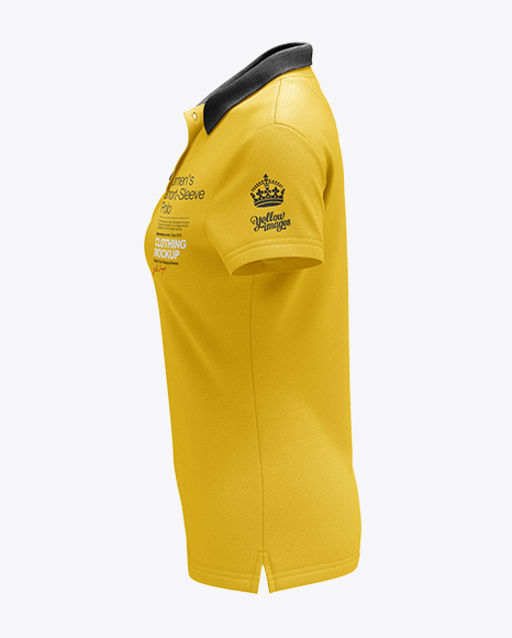 Womens Polo Hq Mockup Side View In Apparel Mockups On Yellow Images Object Mockups