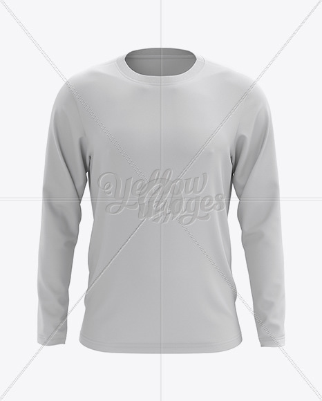 Mens Long Sleeve T Shirt Hq Mockup Front View In Apparel Mockups On Yellow Images Object Mockups