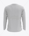 Mens Long Sleeve T-Shirt HQ Mockup - Back View
