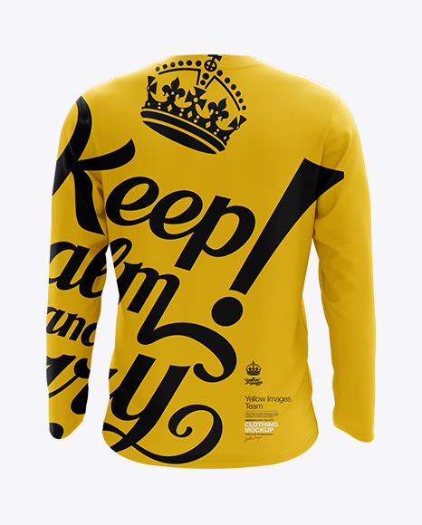 Download Mens Long Sleeve T Shirt Hq Mockup Back View In Apparel Mockups On Yellow Images Object Mockups