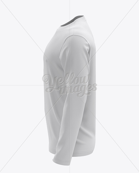 Mens Long Sleeve T Shirt Hq Mockup Side View In Apparel Mockups On Yellow Images Object Mockups