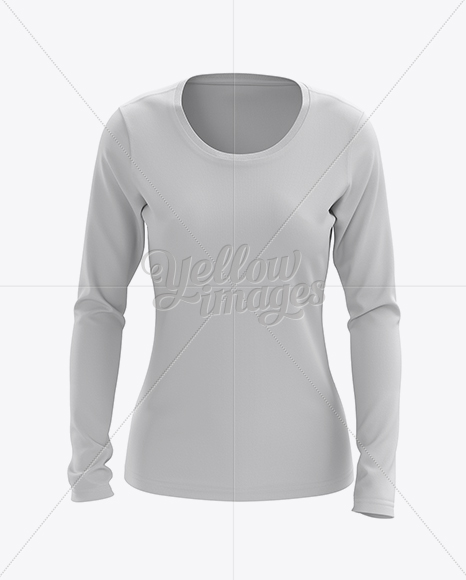 Download Womens Long Sleeve T-Shirt HQ Mockup - Front View in ...