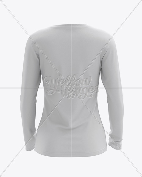 Download Womens Long Sleeve T Shirt Hq Mockup Back View In Apparel Mockups On Yellow Images Object Mockups