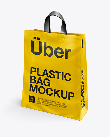 Download Plastic Shopping Bag W Loop Handles Mockup Half Side View In Bag Sack Mockups On Yellow Images Object Mockups Yellowimages Mockups