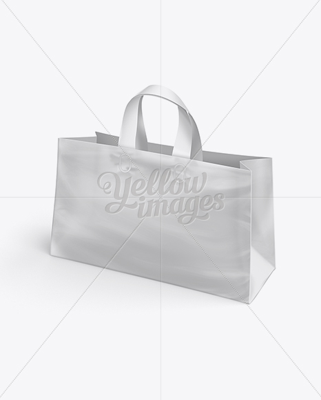 Plastic Shopping Bag Psd Mockup Half Side View In Bag Sack Mockups On Yellow Images Object Mockups