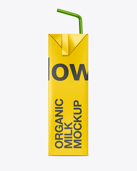 Juice Carton Box With Straw Mockup In Packaging Mockups On Yellow Images Object Mockups