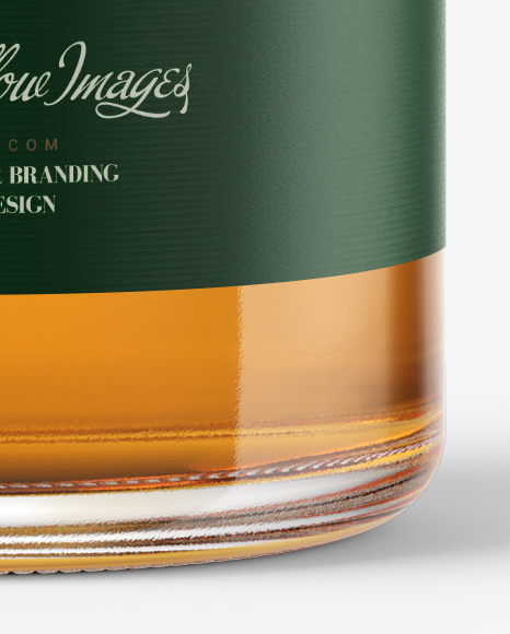 Clear Glass Bottle with Whiskey Mockup PSD #2