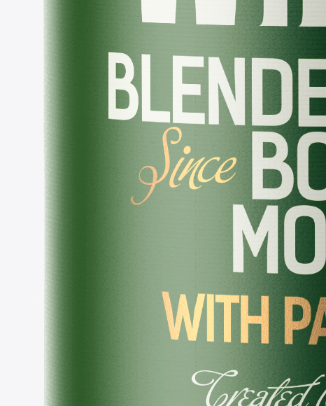Clear Glass Bottle with Whiskey Mockup PSD #1