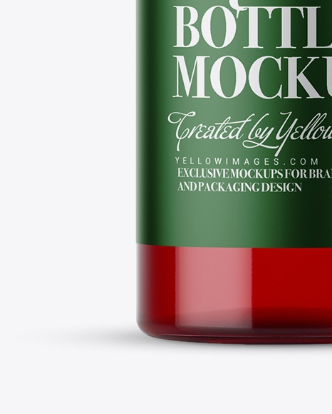 Download Clear Glass Bottle With Red Liquor Mockup In Bottle Mockups On Yellow Images Object Mockups PSD Mockup Templates