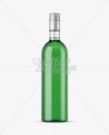 Clear Glass Bottle with Green Liquor Mockup