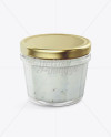 Glass Jar with Tartar Sauce Mockup - Halfside View on Yellow Images