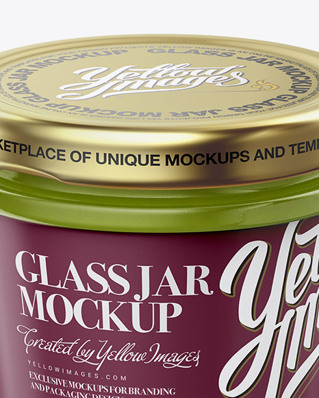 Download Glass Jar With Wasabi Mockup Halfside View In Jar Mockups On Yellow Images Object Mockups PSD Mockup Templates
