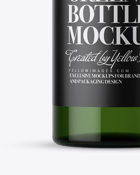 Green Glass Bottle Mockup PSD #4