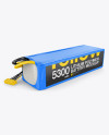 5300mAh 7S Lithium Polymer Battery Mockup - Half Side View - Free