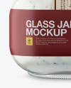 Glass Jar with Tartar Sauce - Front View on Yellow Images Object Mockups