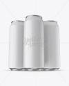 Three 500ml Matte Aluminium Cans Mockup - Hero Shot in Can Mockups on