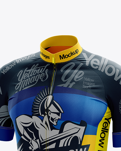 Men S Cycling Kit Mockup Half Side View In Apparel Mockups On Yellow Images Object Mockups