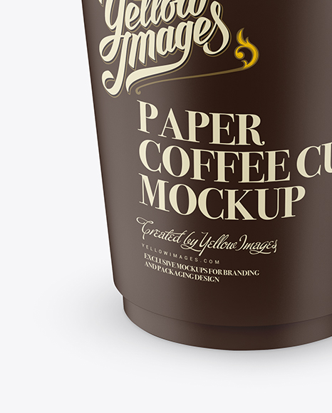 Matte Coffee Cup Mockup (High Angle Shot) PSD #1