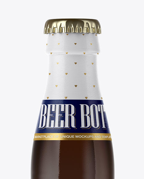 Amber Beer Bottle Mockup PSD #2