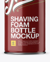 Glossy Shaving Foam Bottle Mockup