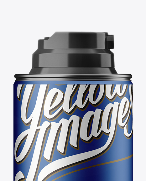 Metallic Shaving Foam Bottle Mockup In Bottle Mockups On Yellow Images Object Mockups