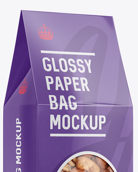 Download Paper Bag With Window Psd Mockup Half Side View Yellowimages