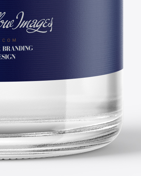 Clear Glass Vodka Bottle w/ Paper Label Mockup