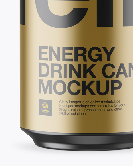 330ml Metallic Aluminium Can Mockup on Yellow Images Object Mockups