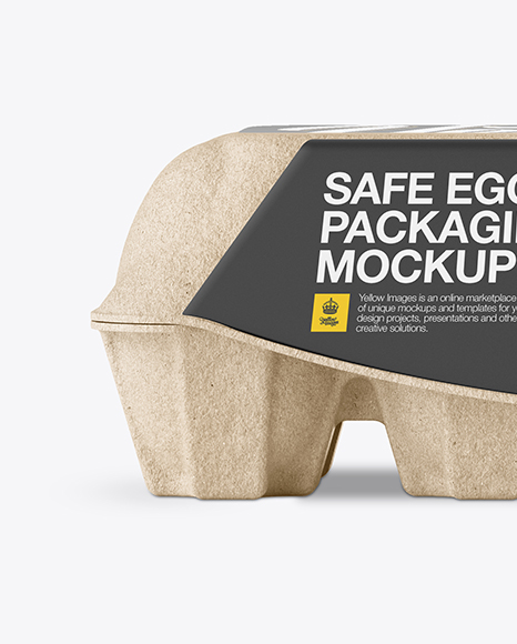 Download Kraft Egg Container Front View In Packaging Mockups On Yellow Images Object Mockups PSD Mockup Templates