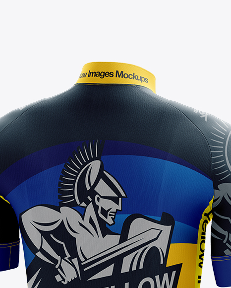 Men S Cycling Kit Mockup Back Half Side View In Apparel Mockups On Yellow Images Object Mockups