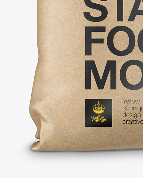 Download Kraft Bag Mockup Front View In Bag Sack Mockups On Yellow Images Object Mockups PSD Mockup Templates