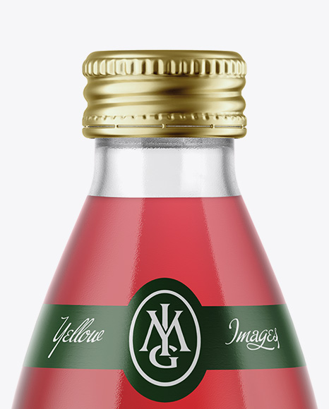 Clear Glass Bottle With Red Drink Mockup in Bottle Mockups on Yellow Images Object Mockups