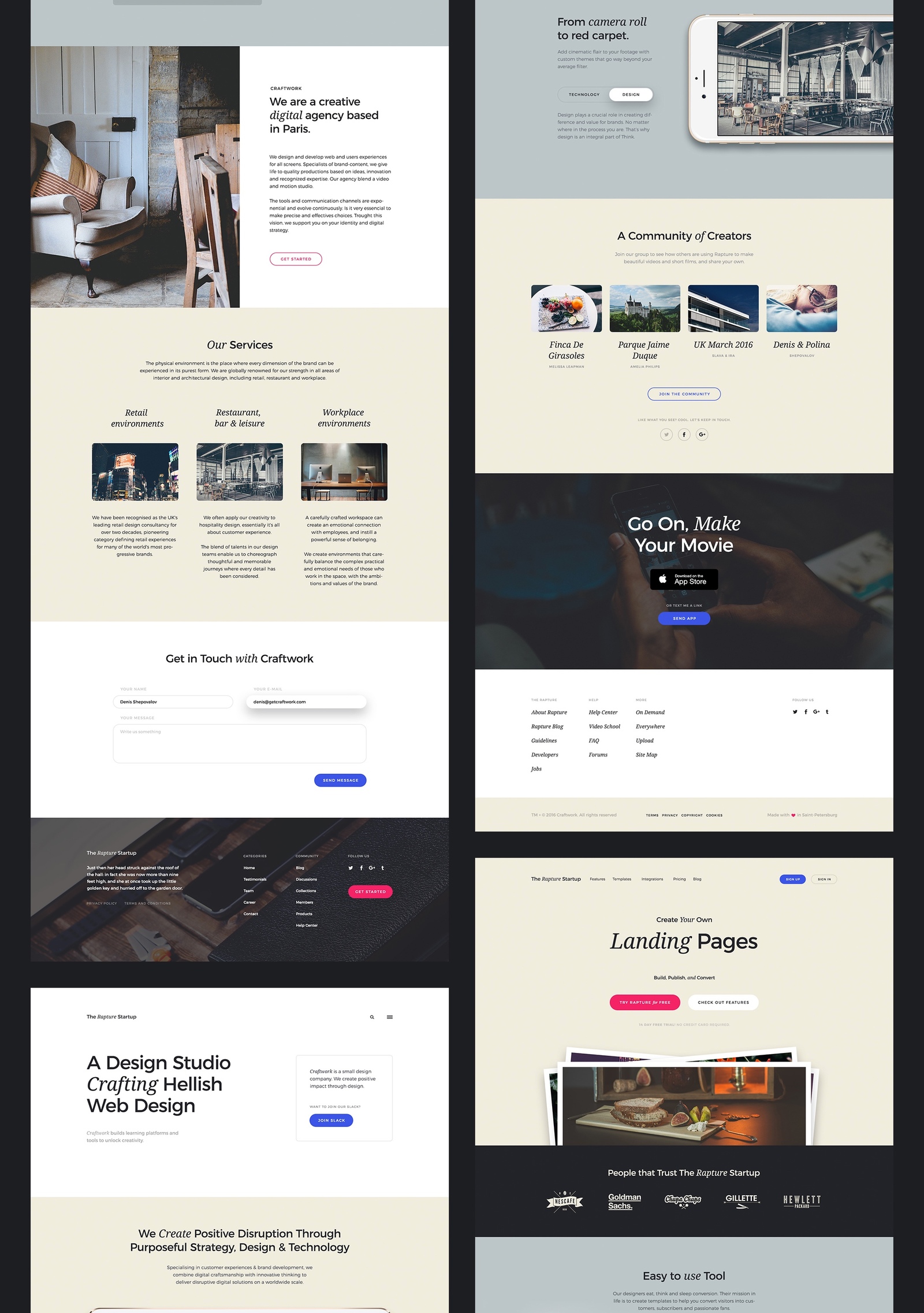 The Rapture Startup UI Kit on Yellow Images Creative Store