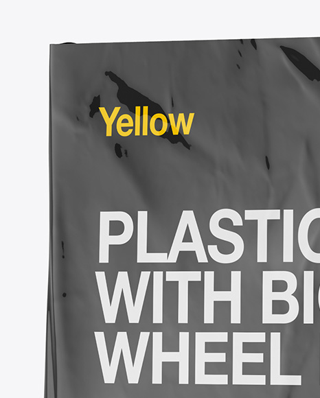 Download Plastic Bag With Bicycle Wheel Mockup Half Side View In Packaging Mockups On Yellow Images Object Mockups PSD Mockup Templates