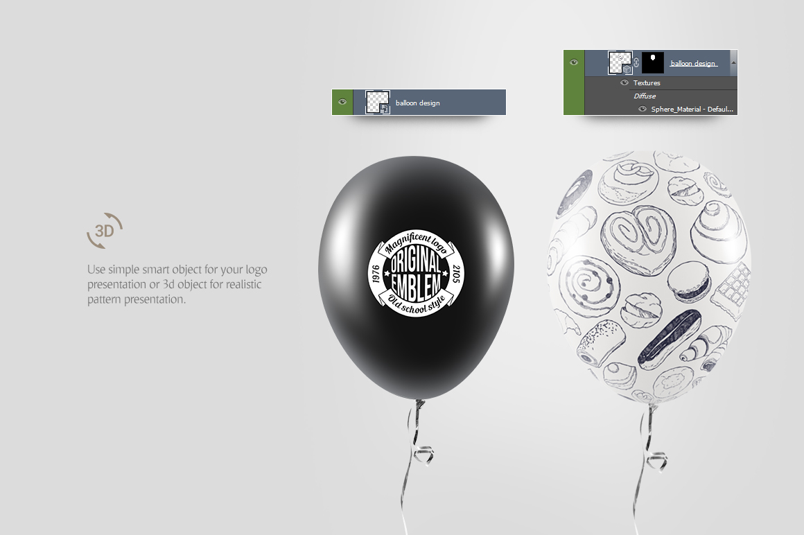 Download Balloon Mockup in Product Mockups on Yellow Images Creative Store