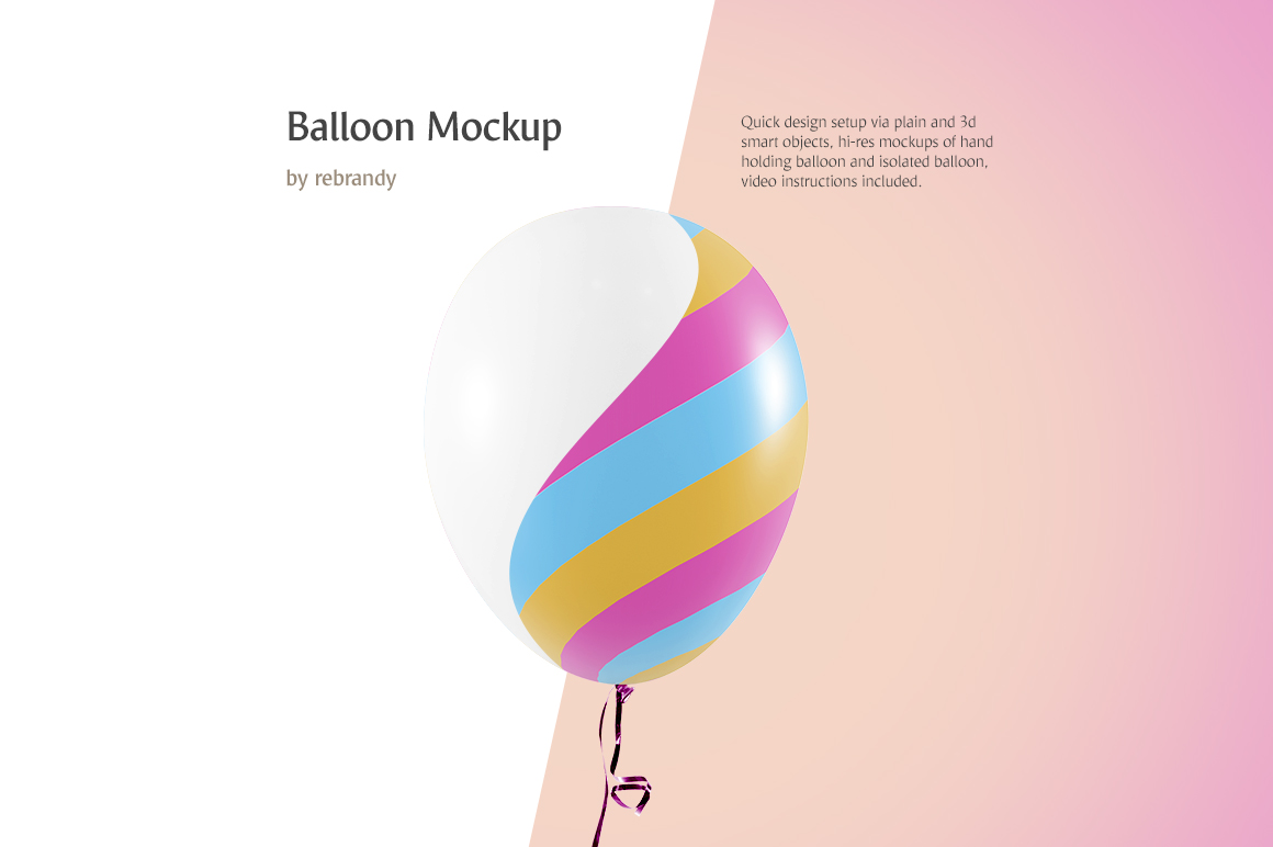 Balloon Mockup In Product Mockups On Yellow Images Creative Store