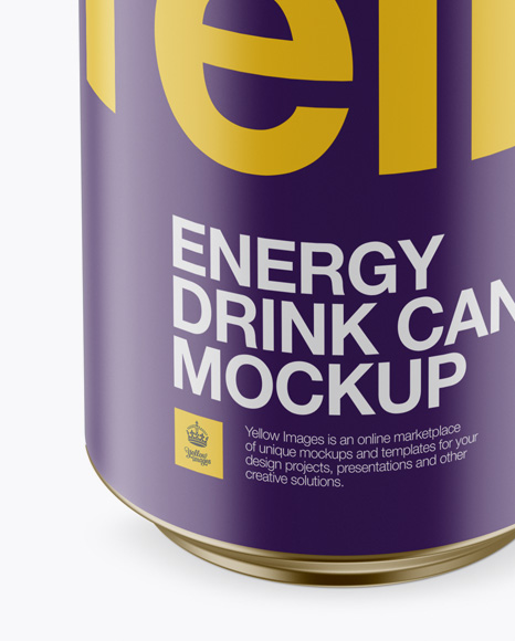 Download 330ml Matte Aluminium Can Mockup (High-Angle Shot) in Can Mockups on Yellow Images Object Mockups