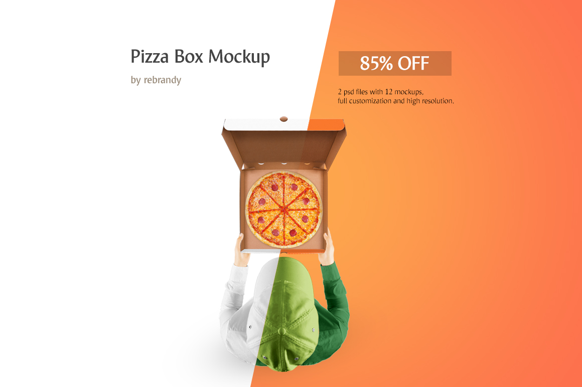 Download Pizza Box Mockup In Packaging Mockups On Yellow Images Creative Store