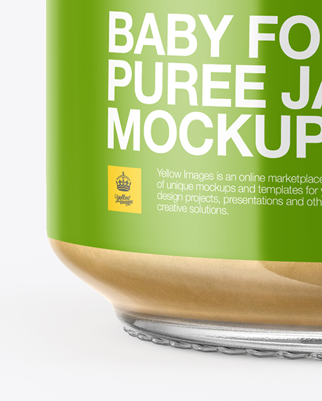 Baby Food Banana Puree Jar Mockup In Jar Mockups On Yellow Images Object Mockups