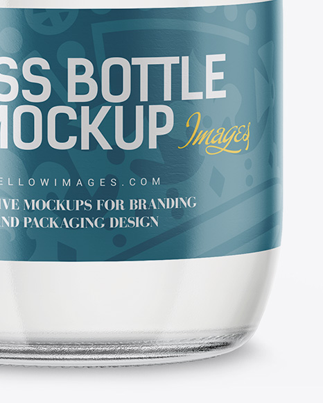 Clear Glass Bottle With Tonic Mockup PSD #1