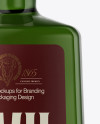 Square Green Glass Liquor Bottle Mockup